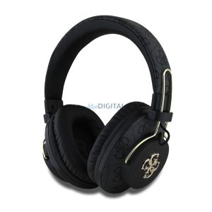 GUESS PU 4G METAL LOGO căști bluetooth STAR (v5.3, microfon, anulare zgomot) NEGRU
