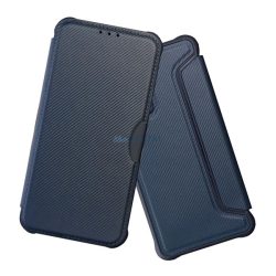   HUSĂ! - Caz permanent, efect de piele (FLIP, deschidere laterală, rezistență la impact, călcâi cu bule, protector de cameră, model de carbon) Butoane Xiaomi Redmi Notă 14 4G