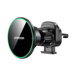 Suport auto JOYROOM (pentru ventilație, magnetic, 360°, încărcător rapid, 15W, wireless) NEGRU