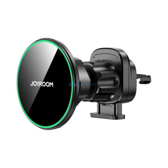 Suport auto JOYROOM (pentru ventilație, magnetic, 360°, încărcător rapid, 15W, wireless) NEGRU