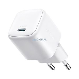 Încărcător de rețea JOYROOM cu priză Type-C (30W, GaN, încărcător rapid PD 3.0) ALB