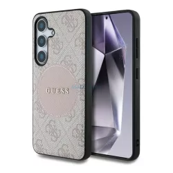   HUSĂ! - GUESS 4G ROUND PATCH CLASSIC LOGO silicon protector de telefon (rezistent la șocuri, spate textil, MagSafe) ROSE FACE CULOARE Samsung Galaxy S25 Plus (SM-S936)