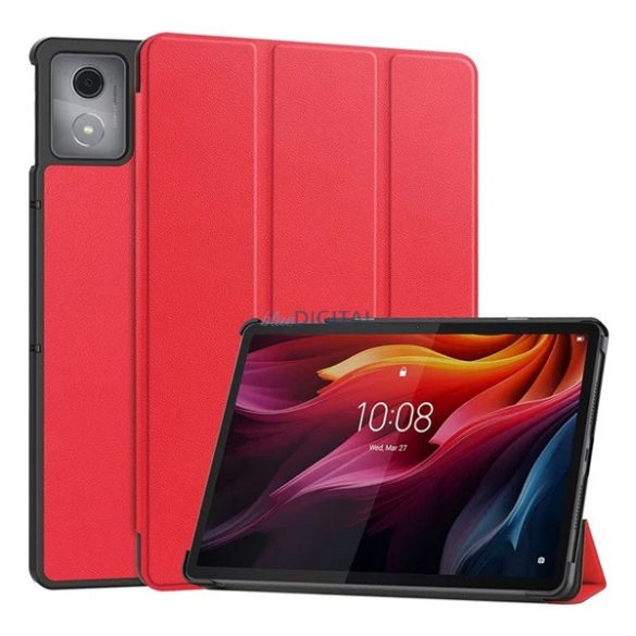 Husă permanentă cu efect de piele (FLIP activ, deschidere laterală, TRIFOLD, suport de birou) Roșu Lenovo Tab K11 Plus (TB352)