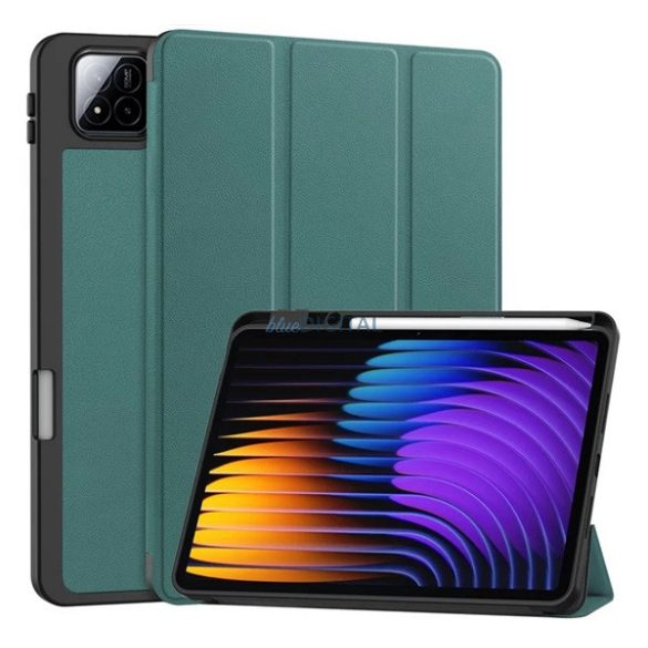 Caz permanent cu efect de piele (FLIP activ, deschidere laterală, TRIFOLD, desktop, suport pentru creioane) pentru Xiaomi Pad 7 Pro, Pad 7