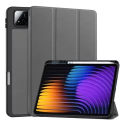   Caz permanent, efect de piele (FLIP activ, deschidere laterală, TRIFOLD, desktop, suport pentru creioane) BEAUTY GREEN Xiaomi Pad 7 Pro, Pad 7