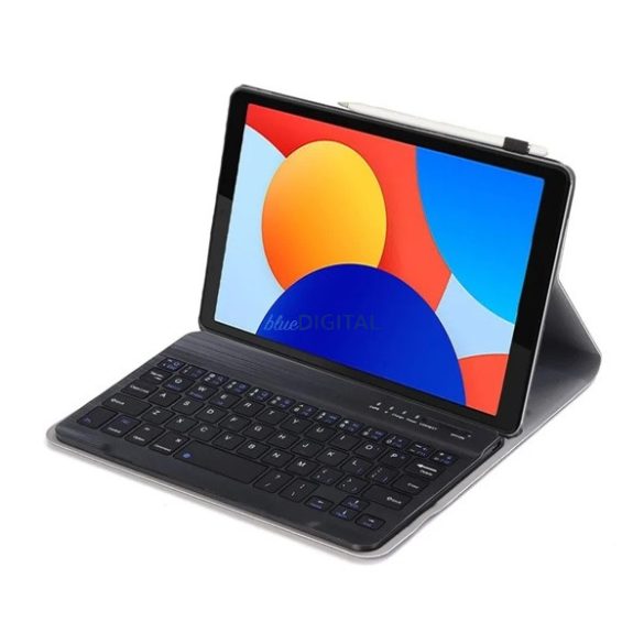 Caz permanent, efect de piele (FLIP, tastatură bluetooth, desktop, QWERTY, engleză) BLACK Xiaomi Redmi Pad SE 8.7