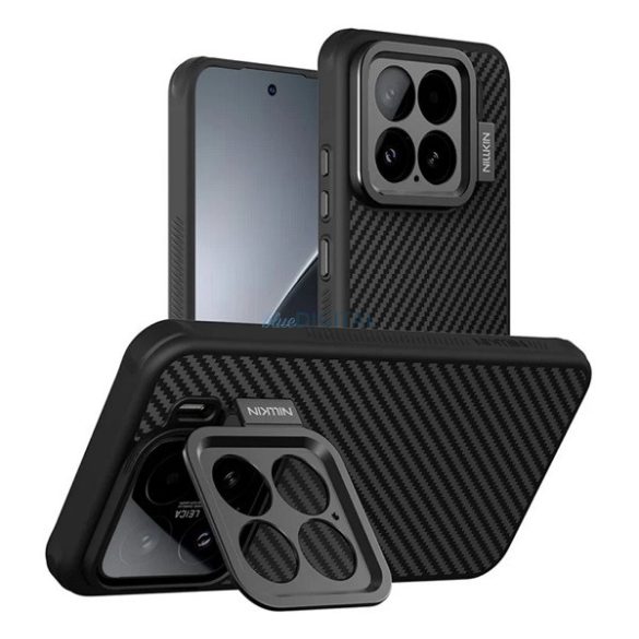 NILLKIN CARBOPROP silicon telefon protector (rezistent la impact, aramid acoperire, model de carbon) Negru Xiaomi 15