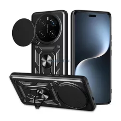   HUSĂ! - Protector de telefon din silicon Defender (rezistent la șocuri, inel de reținere, protector de cameră) Negru Honor Magic7 Pro