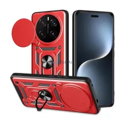   HUSĂ! - Protector de telefon din silicon Defender (rezistent la șocuri, inel de reținere, protector pentru cameră) Roșu Honor Magic7 Pro