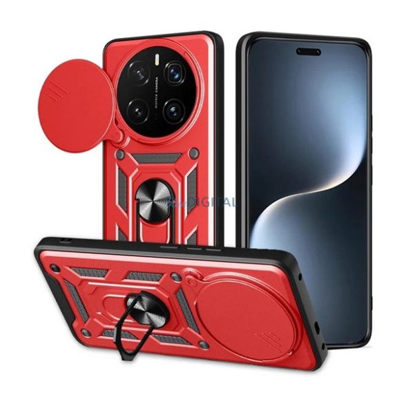 Protector de telefon din silicon Defender (rezistent la șocuri, inel de reținere, protector pentru cameră) Roșu Honor Magic7 Pro