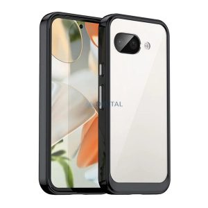 Silicon protector de telefon (rezistent la șocuri, spate transparent) Negru Google Pixel 9a
