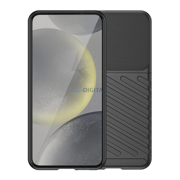 Silicon protector de telefon (rezistent la impact, cu dungi, model convex) Negru Google Pixel 9a