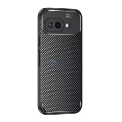   HUSĂ! - Silicon protector de telefon (rezistent la șocuri, călcâi cu pernă de aer, model de carbon) Negru Google Pixel 9a