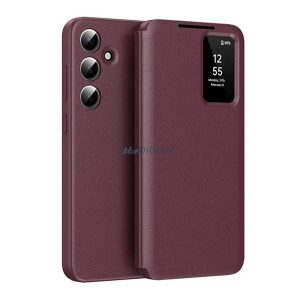 Carcasă Standing (active FLIP, deschidere laterală, Smart View Cover) BORDO Samsung Galaxy A55 5G (SM-A556)