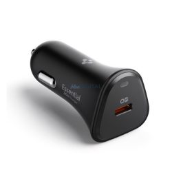   Încărcător auto SPIGEN ESSENTIAL cu priză Type-C (30W, încărcător rapid PD 3.0) NEGRU