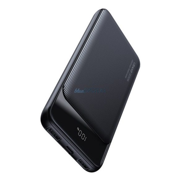 USAMS XY încărcător 2 prize USB+Type-C (20000mAh, 10W, încărcător rapid, afișaj LED) NEGRU