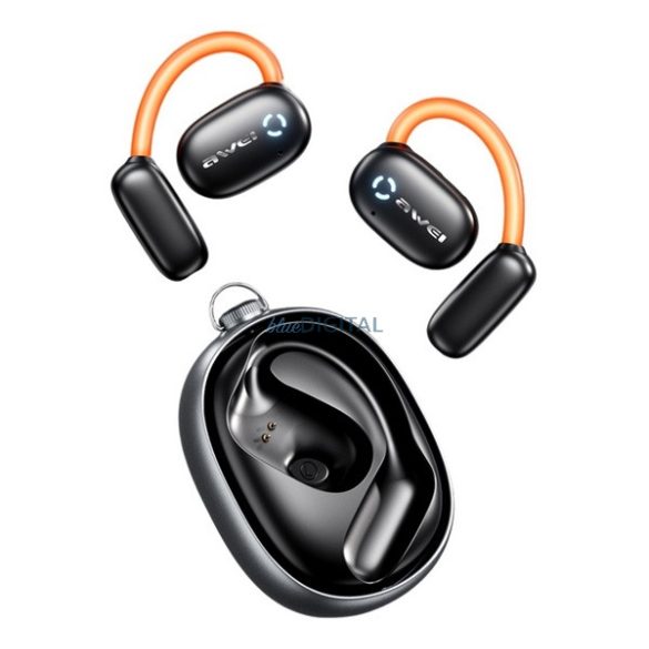 AWEI TZ13 bluetooth earphone Stereo (v5.4, TWS, in-ear, anulare activă a zgomotului, microfon + dock de încărcare) NEGRU
