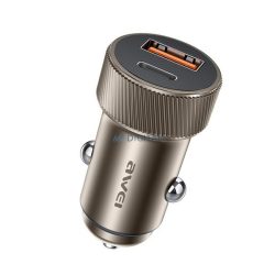   AWEI C-857 încărcător auto USB+Type-C priză (33W, încărcător rapid PD) BARNA