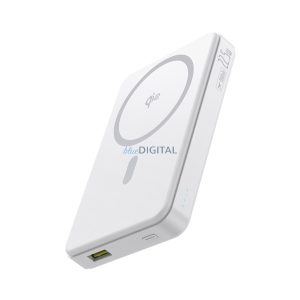 BASEUS Airpow2 Qi2 încărcător de urgență USB + priză Type-C (10000mAh, 22.5W, încărcător rapid PD 3.0, Magsafe, indicator LED) ALB
