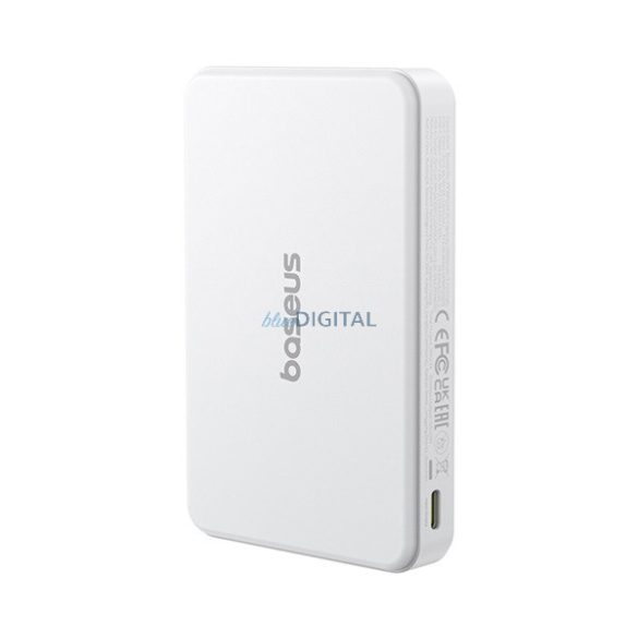 BASEUS Airpow2 Qi2 încărcător de urgență USB + priză Type-C (10000mAh, 22.5W, încărcător rapid PD 3.0, Magsafe, indicator LED) ALB