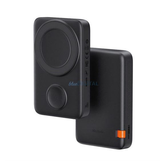MCDODO Încărcător de urgență cu priză Type-C (10000mAh, 20W, încărcător rapid, MagSafe, încărcător Apple Watch, afișaj LED, suport) NEGRU