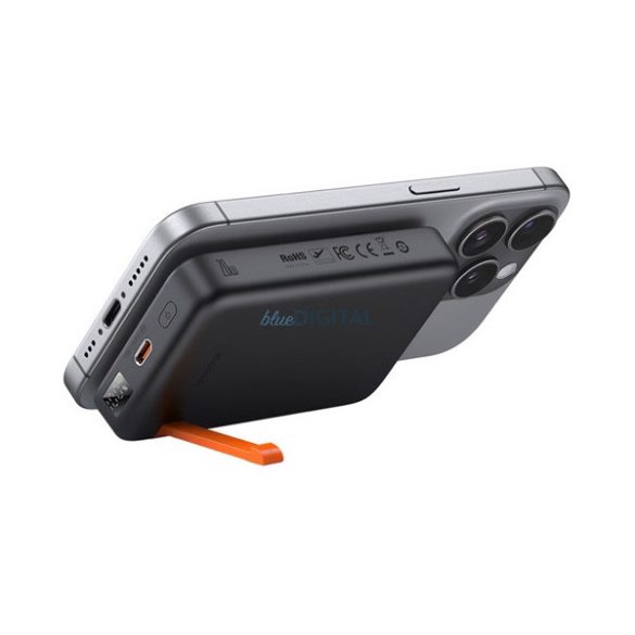 MCDODO Încărcător de urgență cu priză Type-C (10000mAh, 20W, încărcător rapid, MagSafe, încărcător Apple Watch, afișaj LED, suport) NEGRU