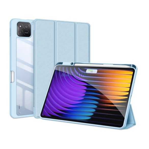 DUX DUCIS TOBY caz în picioare, efect de piele (activ FLIP, deschidere laterală, TRIFOLD, suport de birou, suport de creion) LIGHT BLUE Xiaomi Pad 7 Pro, Pad 7