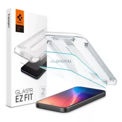   SPIGEN EZ FIT ecran protector de sticlă 2pcs (2.5D, caz-friendly, ultra-subțire, 0.2mm, 9H + cadru) pentru Google Pixel 9a