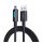 Cablu de date BASEUS (USB - lightning, 2.4A, încărcător rapid PD, 100cm, șiret, anti-rupere, indicator LED) NEGRU