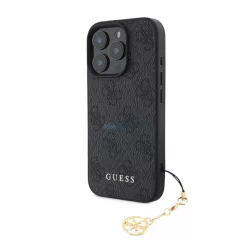   HUSĂ! - GUESS 4G CHARMS protecție de plastic pentru telefon (capac din spate textil, curea pentru telefon) Gri Apple iPhone 16 Pro
