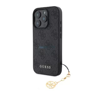 HUSĂ! - GUESS 4G CHARMS protecție de plastic pentru telefon (capac din spate textil, curea pentru telefon) Gri Apple iPhone 16 Pro