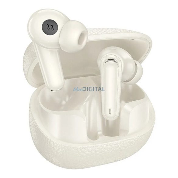 Căști bluetooth HOCO EQ23 STAREO (v5.4, TWS, microfon + încărcător) CREAM