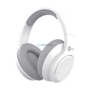 LENOVO LECOO ES209 cască bluetooth Stereo (v5.3, microfon, anulare zgomot, pliabilă, conector jack 3,5 mm) ALB