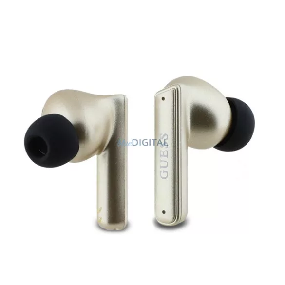 Căști bluetooth GUESS CAPSULE STAREO (v5.3, TWS, microfon, anulare activă a zgomotului, IPX6 + încărcător) GOLD