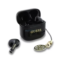   Căști bluetooth GUESS CLASSIC LOGO CHARM STAR (v5.4, TWS, microfon + încărcător) NEGRU