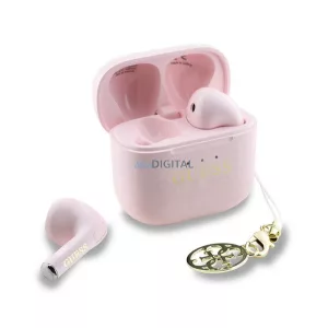 Căști bluetooth GUESS CLASSIC LOGO CHARM STAR (v5.4, TWS, microfon + încărcător)