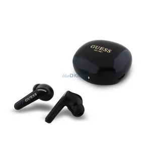 GUESS GLOSSY CLASSIC LOGO căști bluetooth STAR (v5.4, TWS, microfon + încărcător) NEGRU