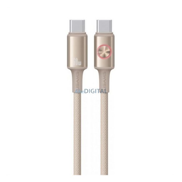 USAMS HUAN cablu de date (Tip-C - Tip-C, 60W, încărcător rapid PD, 120cm) ITALIAN GREY