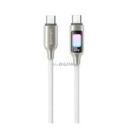   USAMS TC cablu de date (Tip-C - Tip-C, 100W, încărcător rapid, 100cm) ALB