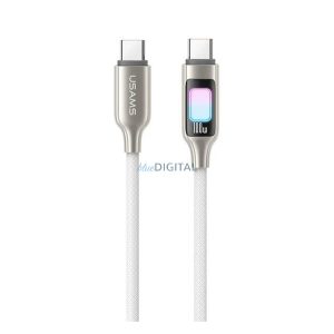 USAMS TC cablu de date (Tip-C - Tip-C, 100W, încărcător rapid, 100cm) ALB