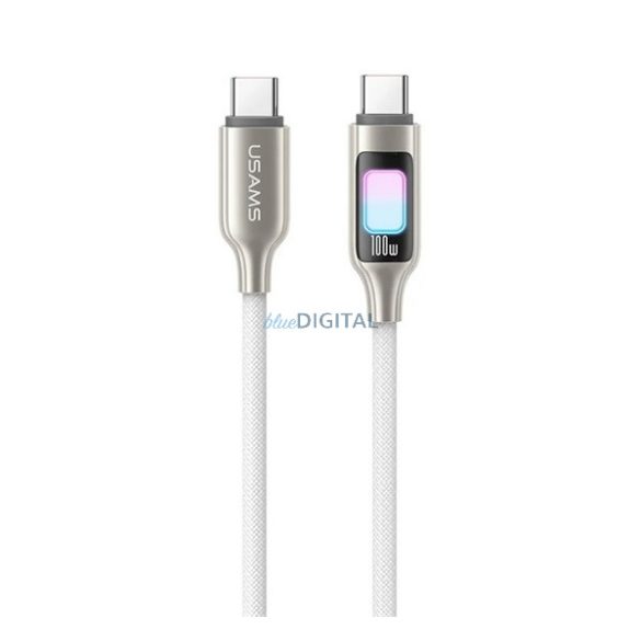 USAMS TC cablu de date (Tip-C - Tip-C, 100W, încărcător rapid, 100cm) ALB