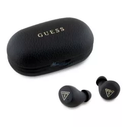   GUESS PU GRAINED căști bluetooth STAREO (v5.3, TWS, microfon, anulare zgomot, IPX5 + încărcător) NEGRU