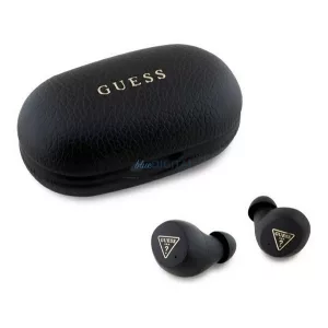 GUESS PU GRAINED căști bluetooth STAREO (v5.3, TWS, microfon, anulare zgomot, IPX5 + încărcător) NEGRU