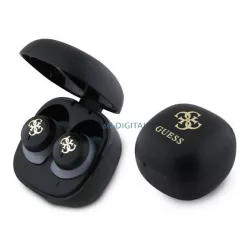   GUESS 4G LOGO MINI cască bluetooth Stereo (v5.3, TWS, microfon + încărcător) NEGRU