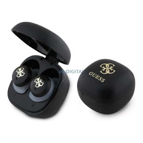 GUESS 4G LOGO MINI cască bluetooth Stereo (v5.3, TWS, microfon + încărcător) NEGRU