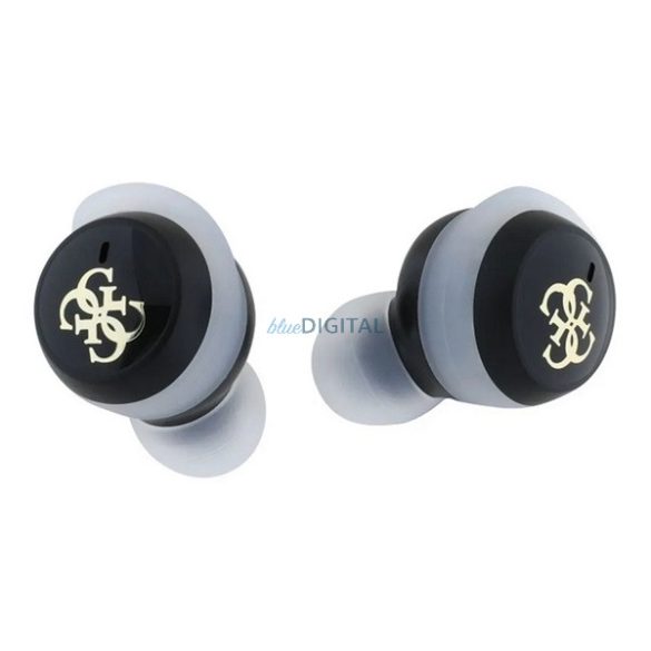 GUESS 4G LOGO MINI cască bluetooth Stereo (v5.3, TWS, microfon + încărcător) NEGRU