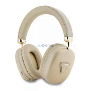 GUESS SAFFIANO căști bluetooth STAREO (v5.3, microfon, anulare zgomot, IPX4 rezistent la apă, cititor de carduri microSD) AUR