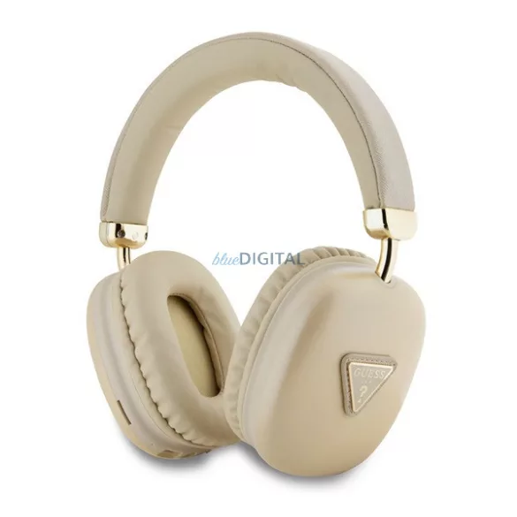 GUESS SAFFIANO căști bluetooth STAREO (v5.3, microfon, anulare zgomot, IPX4 rezistent la apă, cititor de carduri microSD) AUR