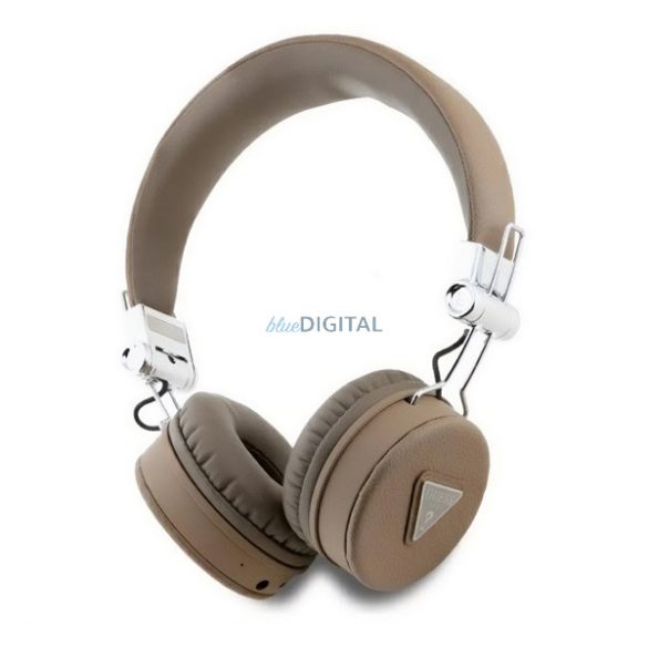GUESS PU GRAINED TRAINGLE LOGO căști bluetooth STAR (v5.3, microfon, anulare zgomot, cititor card microSD) BARNA