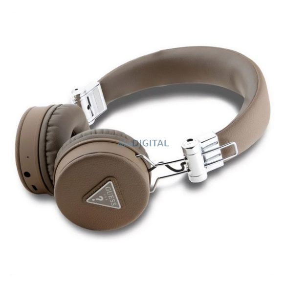 GUESS PU GRAINED TRAINGLE LOGO căști bluetooth STAR (v5.3, microfon, anulare zgomot, cititor card microSD) BARNA